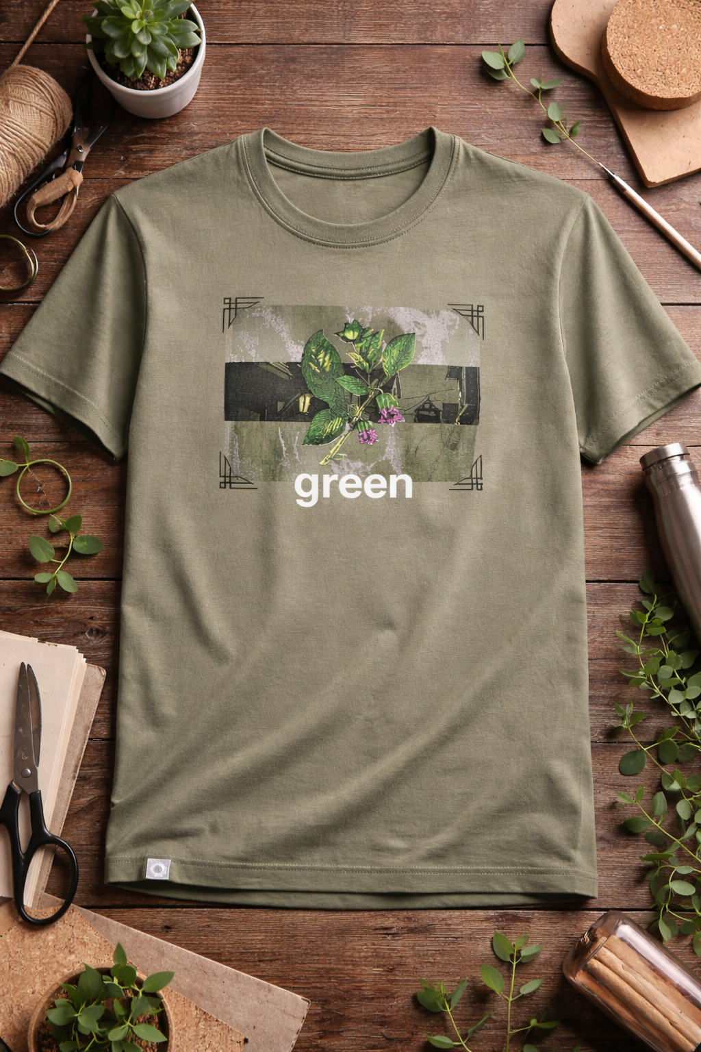 Fancy print round neck