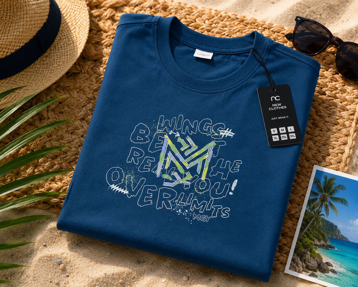 Men’s Blue Graphic Crew Neck T-Shirt