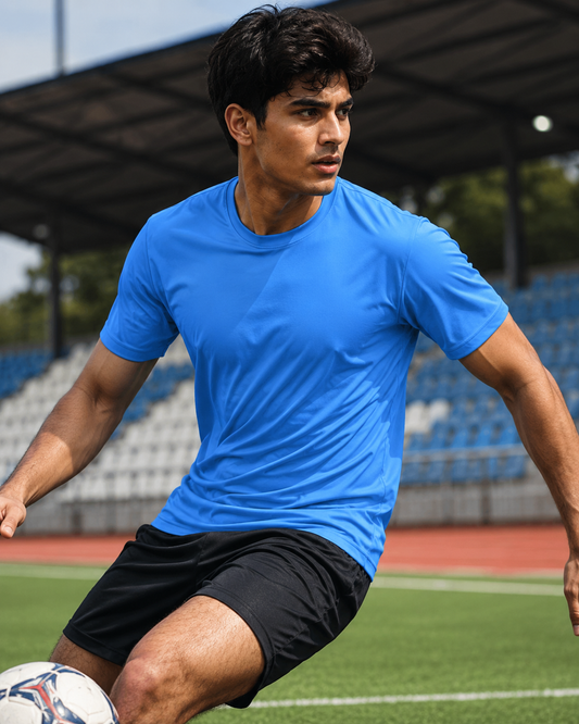 Men’s Sky Blue Dry-Fit Sports T-Shirt