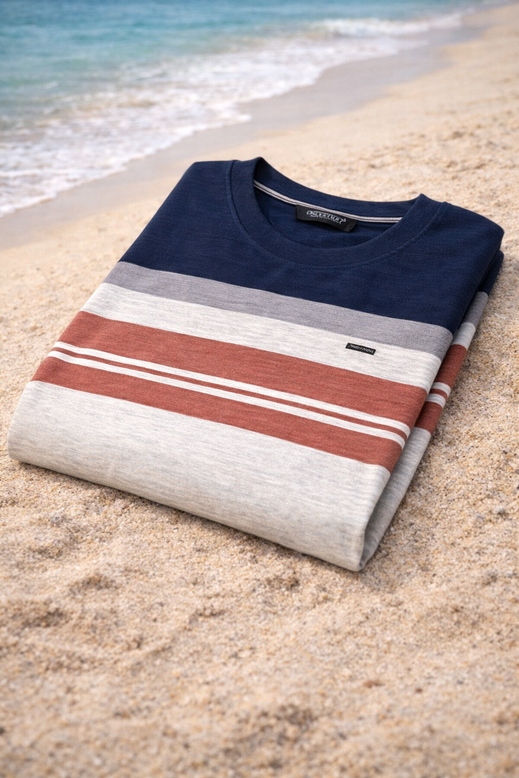 Textured Stripe Ribbed T-Shirt – Modern Coastal Classic