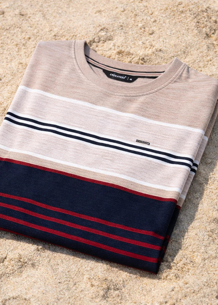 Textured Stripe Ribbed T-Shirt – Modern Coastal Classic