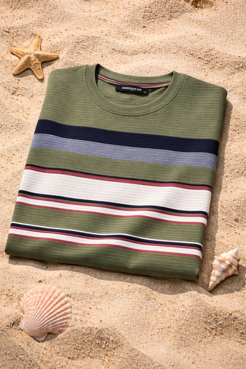 Textured Stripe Ribbed T-Shirt – Modern Coastal Classic