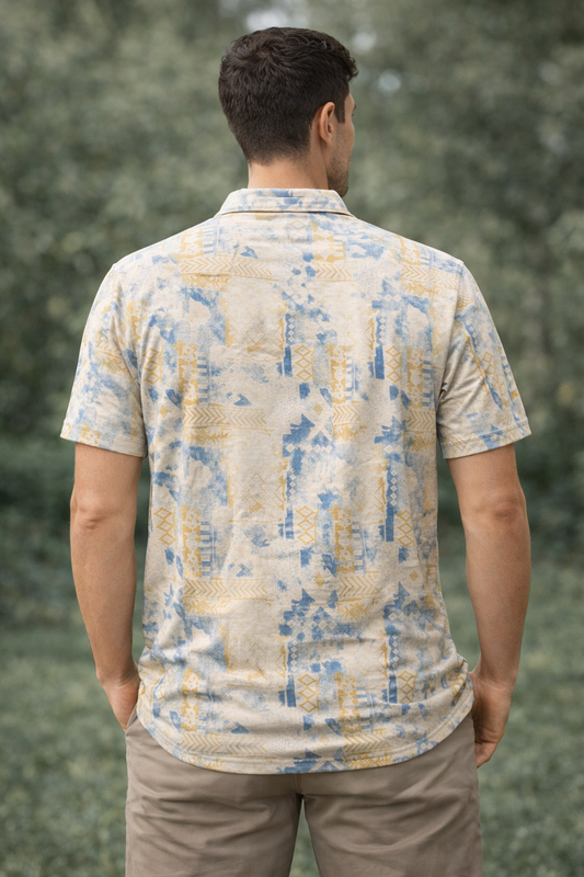 Contemporary Print Polo – Effortless Smart-Casual Style