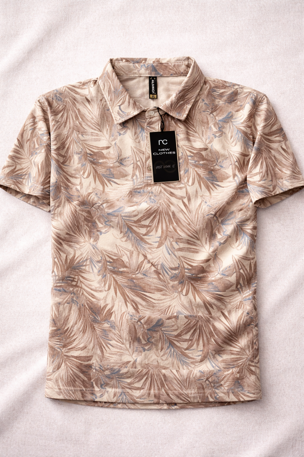 Tropical Print Polo T-shirt – Relaxed Coastal Sophistication