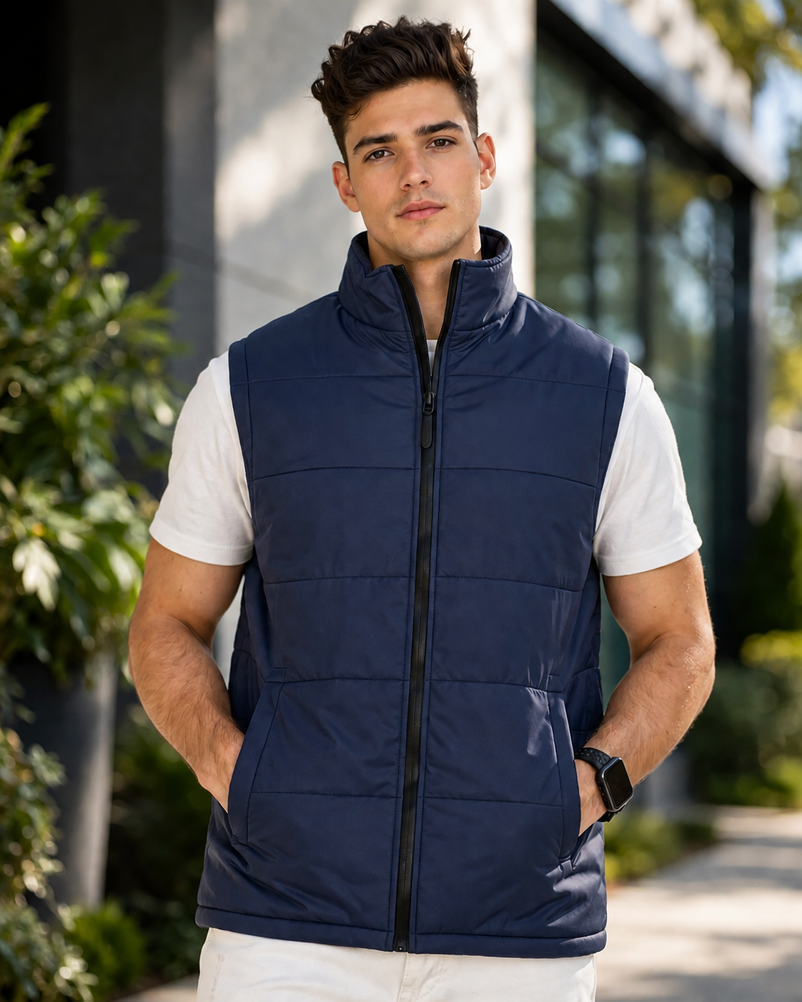 Men's Sleeveless Puffer Half Jacket