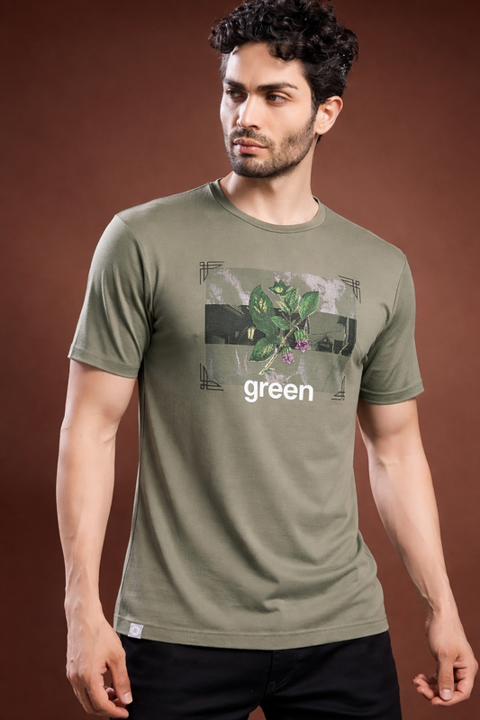 Fancy print round neck