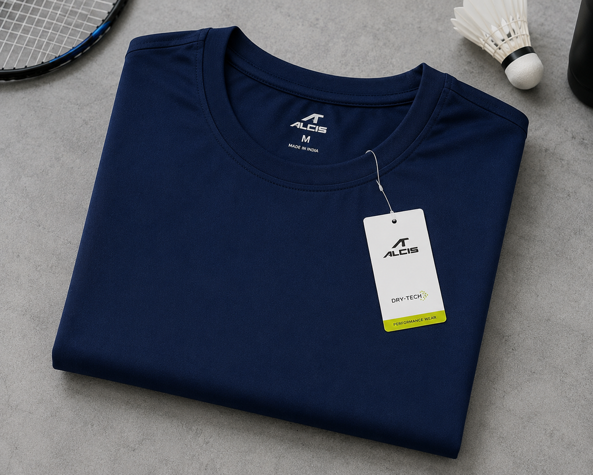 Men’s Navy Blue Dry-Fit Sports T-Shirt