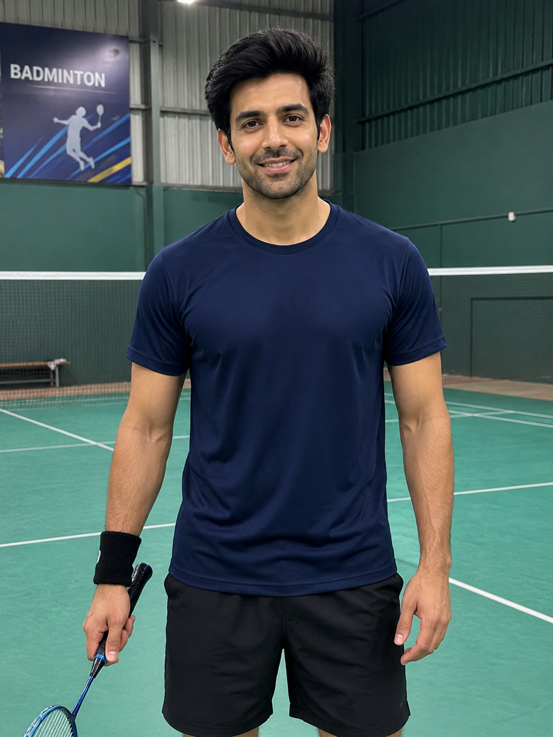 Men’s Navy Blue Dry-Fit Sports T-Shirt