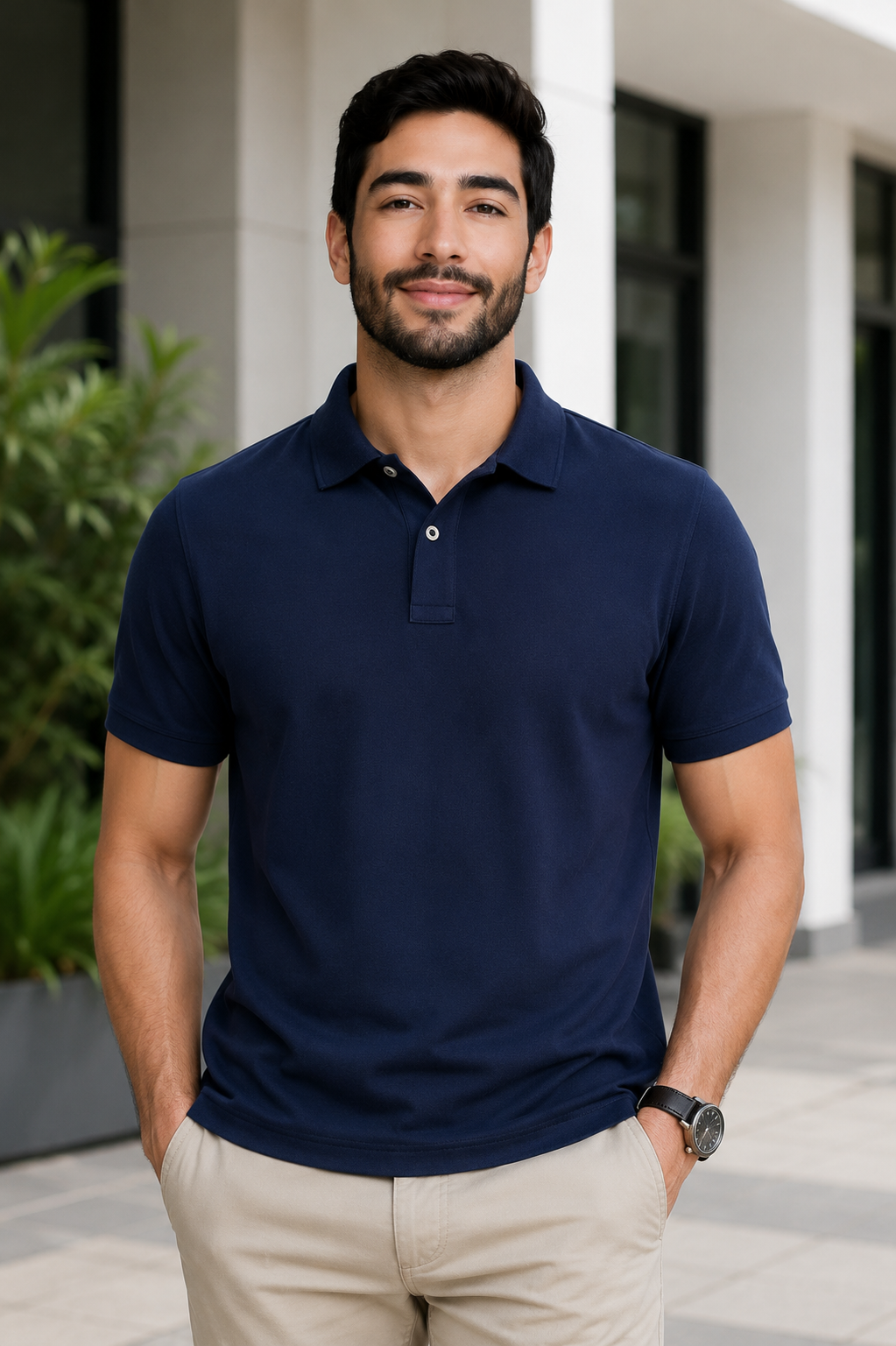Men's Navy Blue Polo T-Shirt