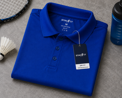 Men’s Royal Blue Dry-Fit Polo T-Shirt