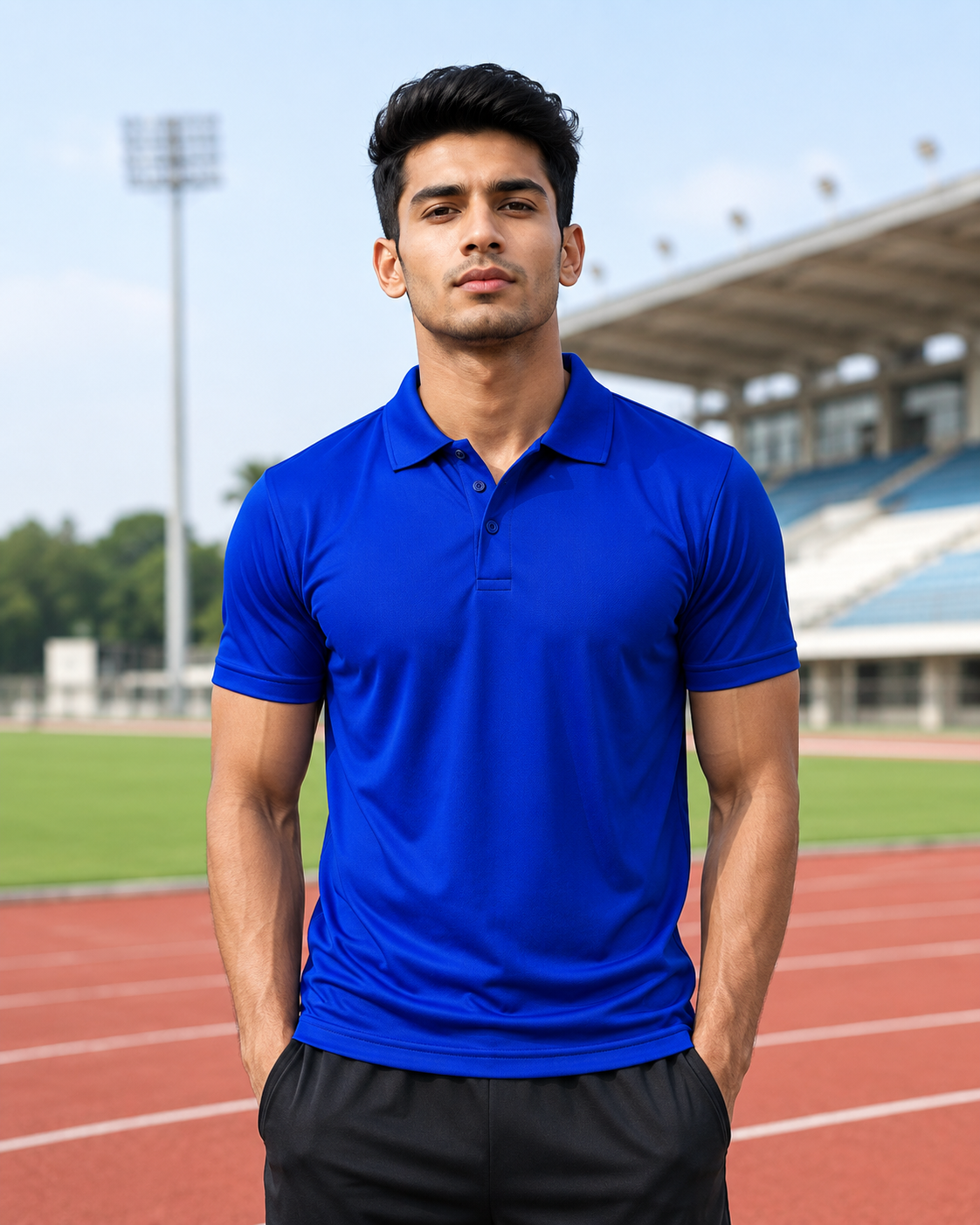 Men’s Royal Blue Dry-Fit Polo T-Shirt