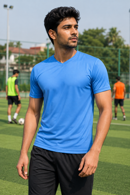 Men’s Sky Blue Dry-Fit Sports T-Shirt
