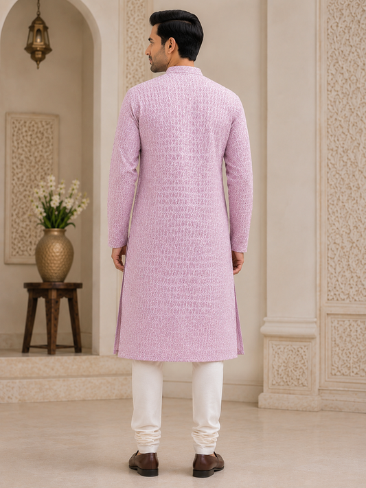 Pink Embroidered Kurta Set