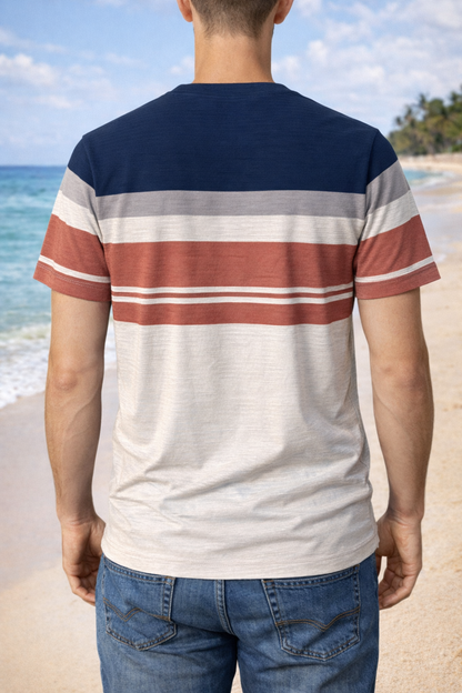 Textured Stripe Ribbed T-Shirt – Modern Coastal Classic