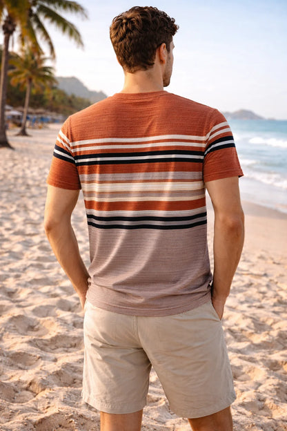 Textured Stripe Ribbed T-Shirt – Modern Coastal Classic