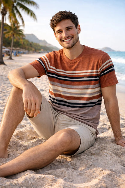 Textured Stripe Ribbed T-Shirt – Modern Coastal Classic