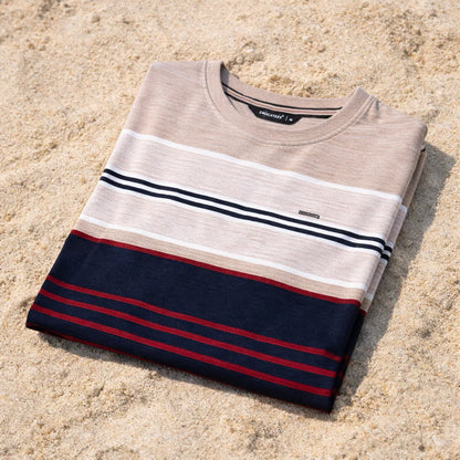 Textured Stripe Ribbed T-Shirt – Modern Coastal Classic