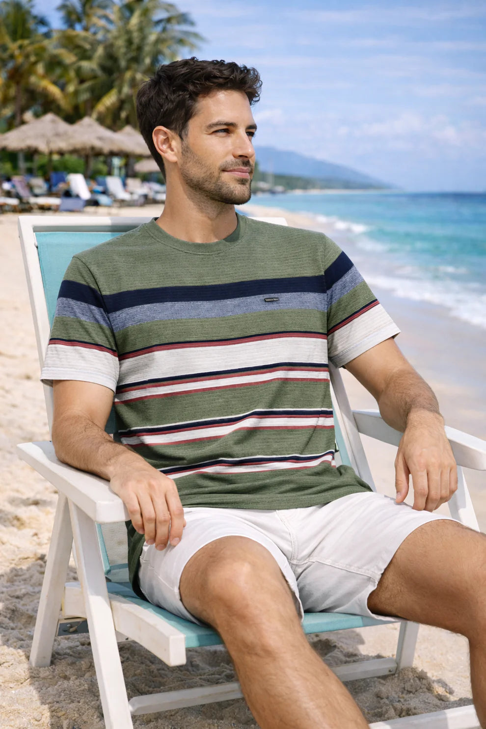 Textured Stripe Ribbed T-Shirt – Modern Coastal Classic