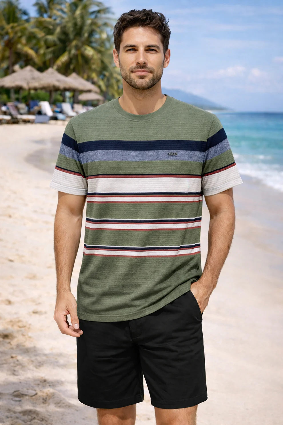Textured Stripe Ribbed T-Shirt – Modern Coastal Classic