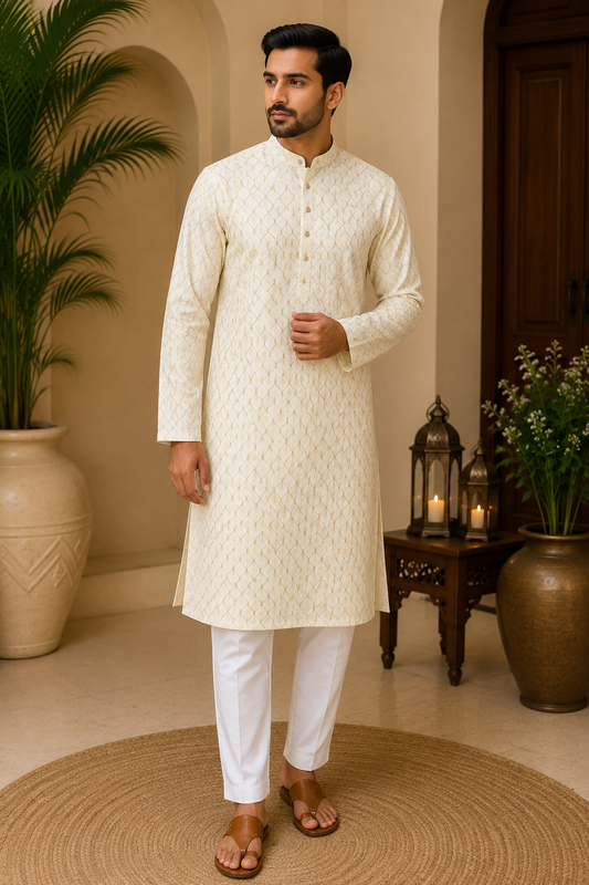 Yellow Embroidered Kurta Set