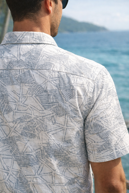 Coastal Abstract Print Classy Shirt