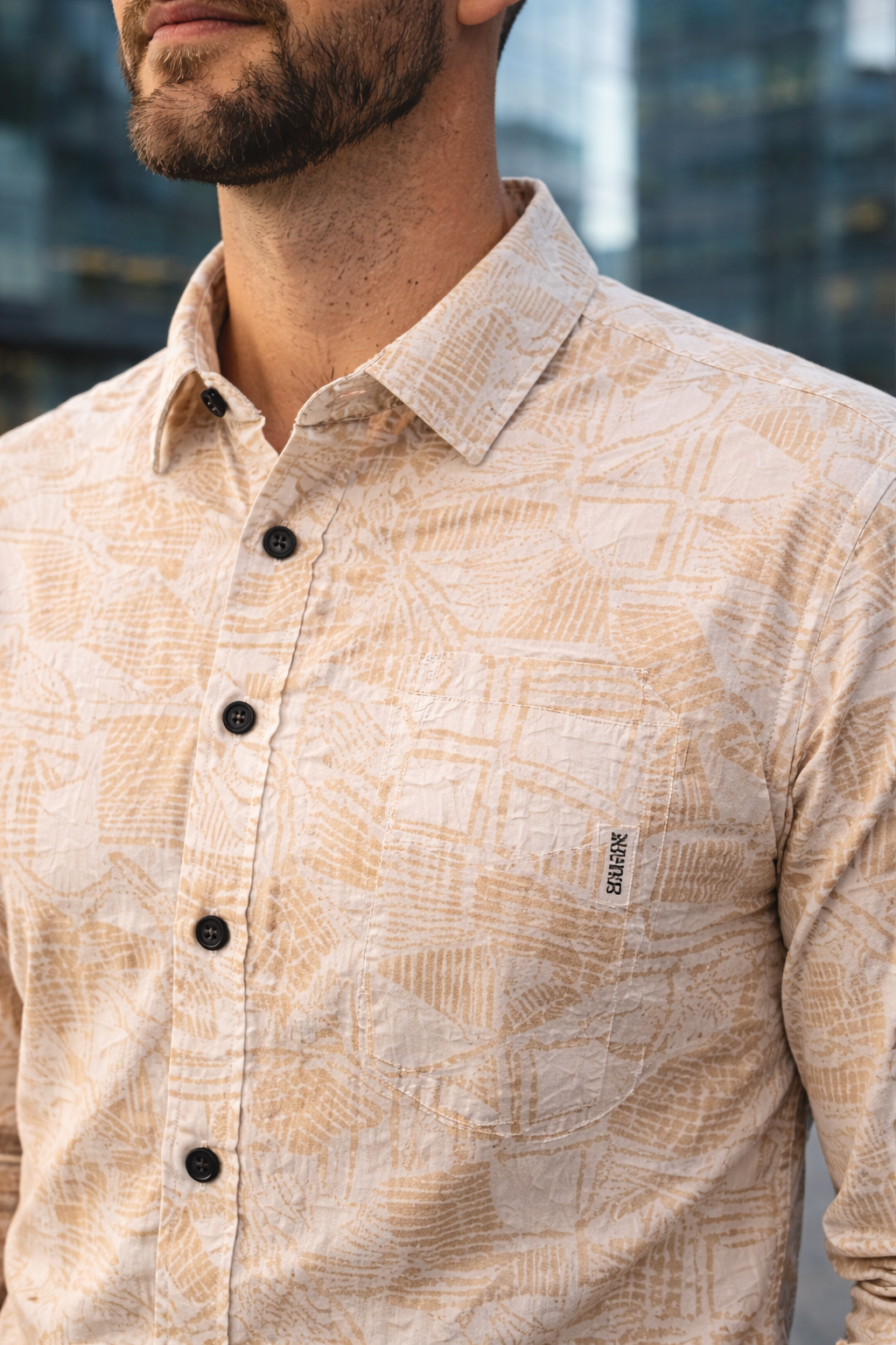 Coastal Abstract Print Classy Shirt