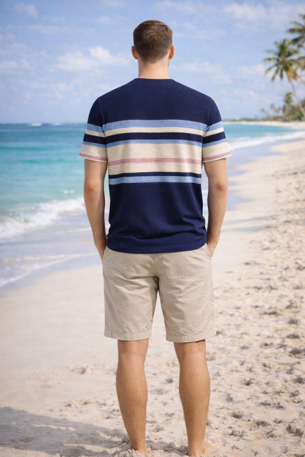 Textured Stripe Ribbed T-Shirt – Modern Coastal Classic