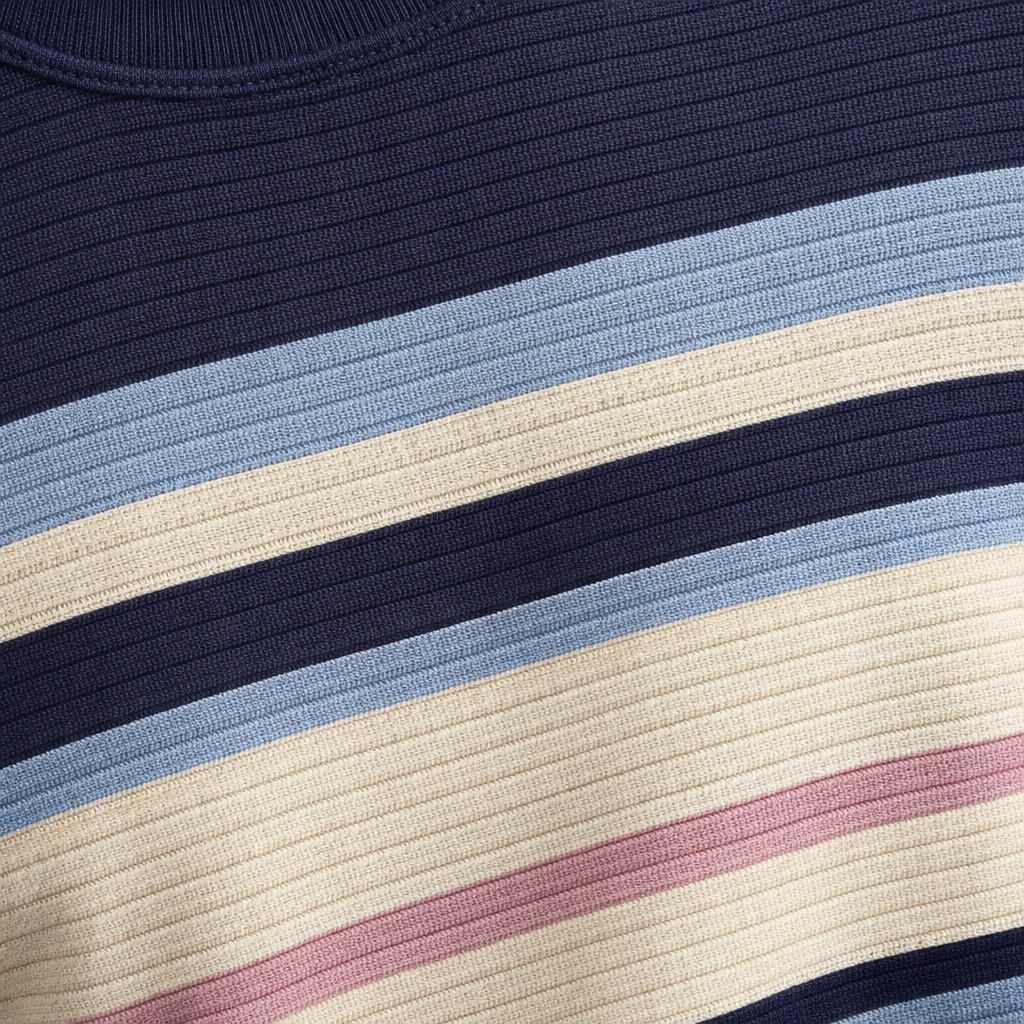 Textured Stripe Ribbed T-Shirt – Modern Coastal Classic