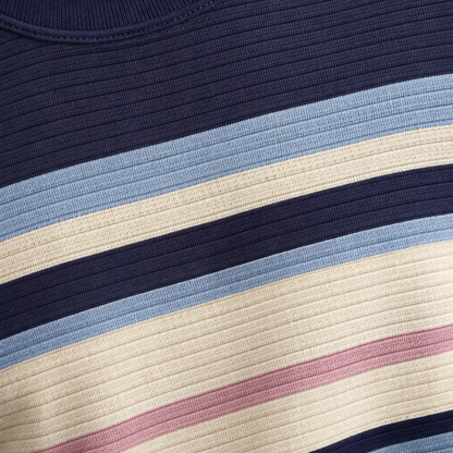 Textured Stripe Ribbed T-Shirt – Modern Coastal Classic