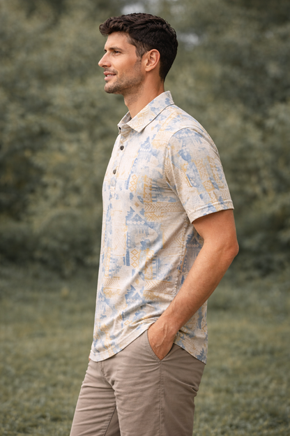 Contemporary Print Polo – Effortless Smart-Casual Style