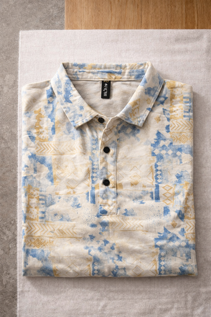 Contemporary Print Polo – Effortless Smart-Casual Style