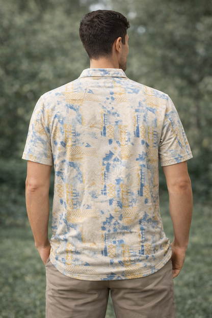 Contemporary Print Polo – Effortless Smart-Casual Style