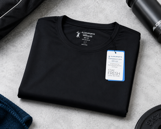 Men’s Black Dry-Fit Sports T-Shirt