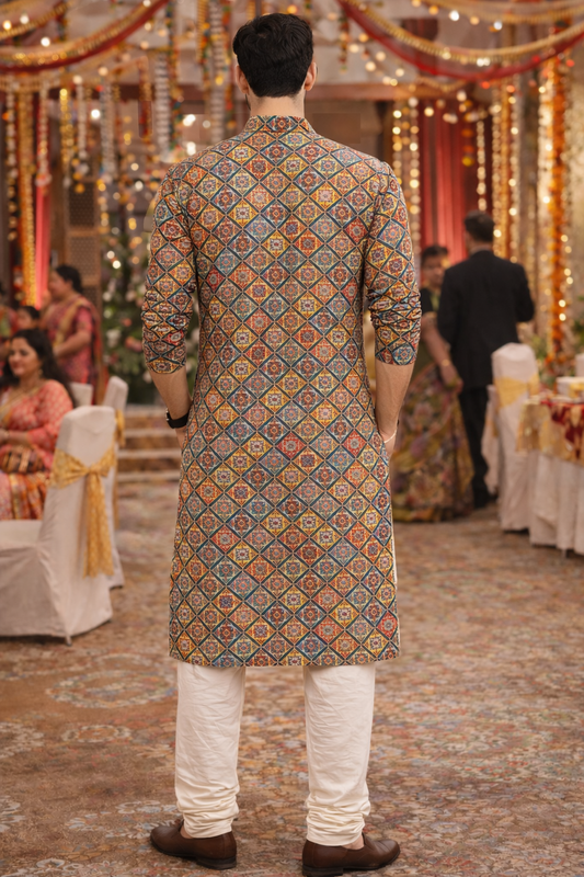 Intricate Premium Printed Festive kurta Set