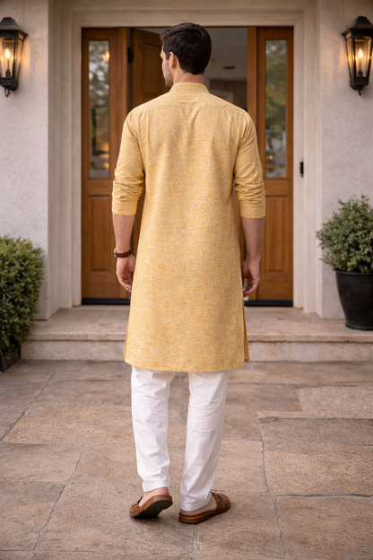 Linen comfort festive wear kurta set