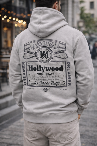 Back view of men's street style hoodie featuring premium fabric and contemporary urban design.