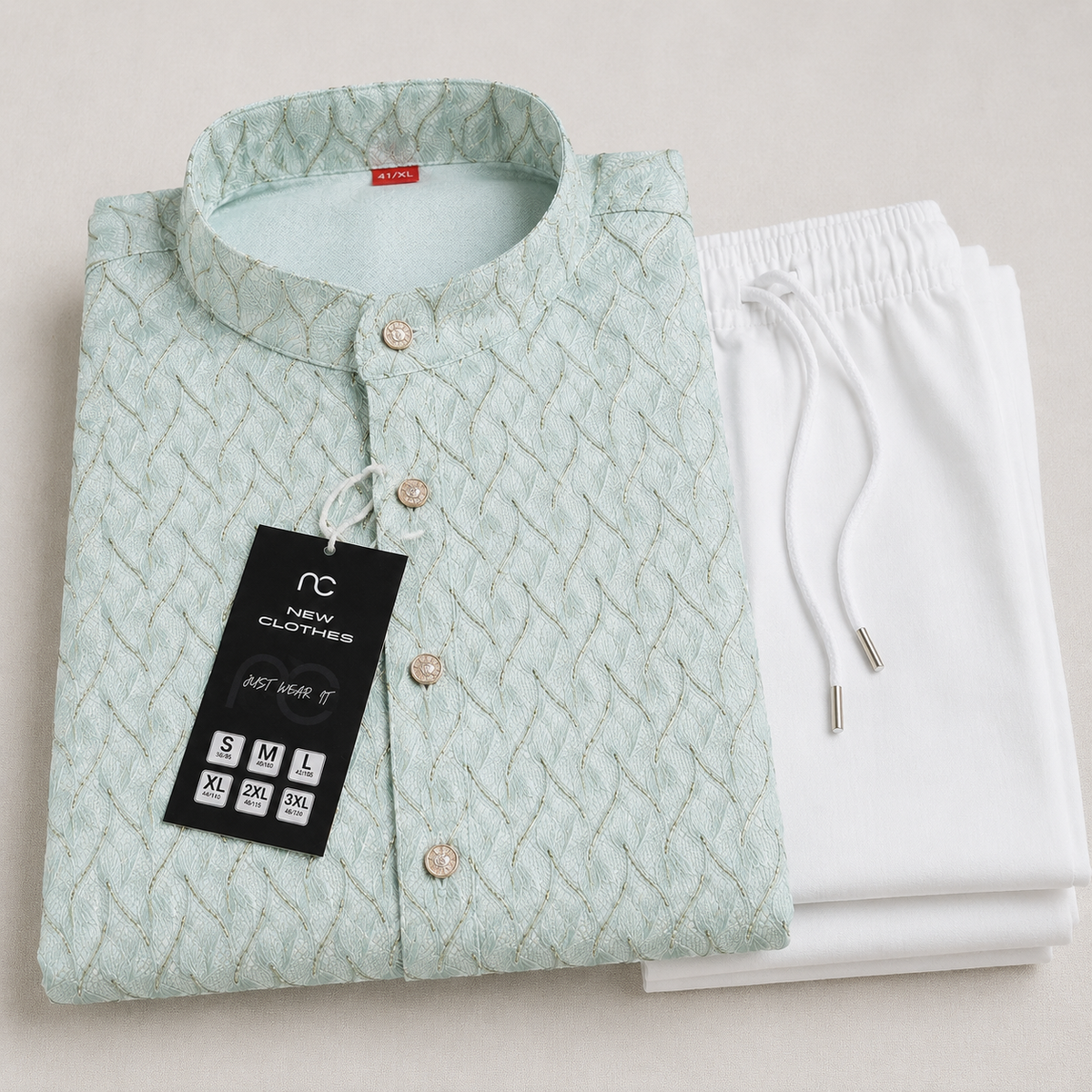 Mint green Embroidered Kurta Set