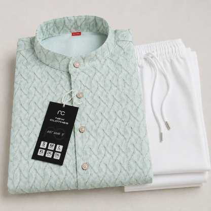 Mint green Embroidered Kurta Set