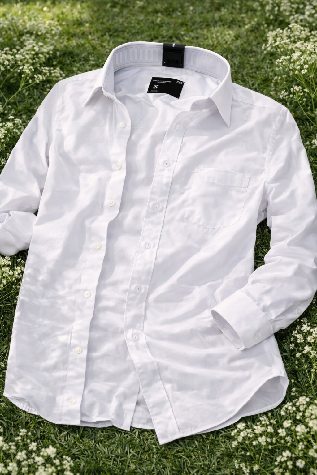 Premium white cotton men's shirt Australia front view featuring breathable fabric and modern fit.