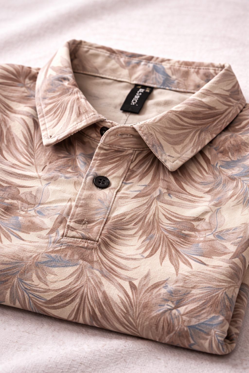 Tropical Print Polo T-shirt – Relaxed Coastal Sophistication