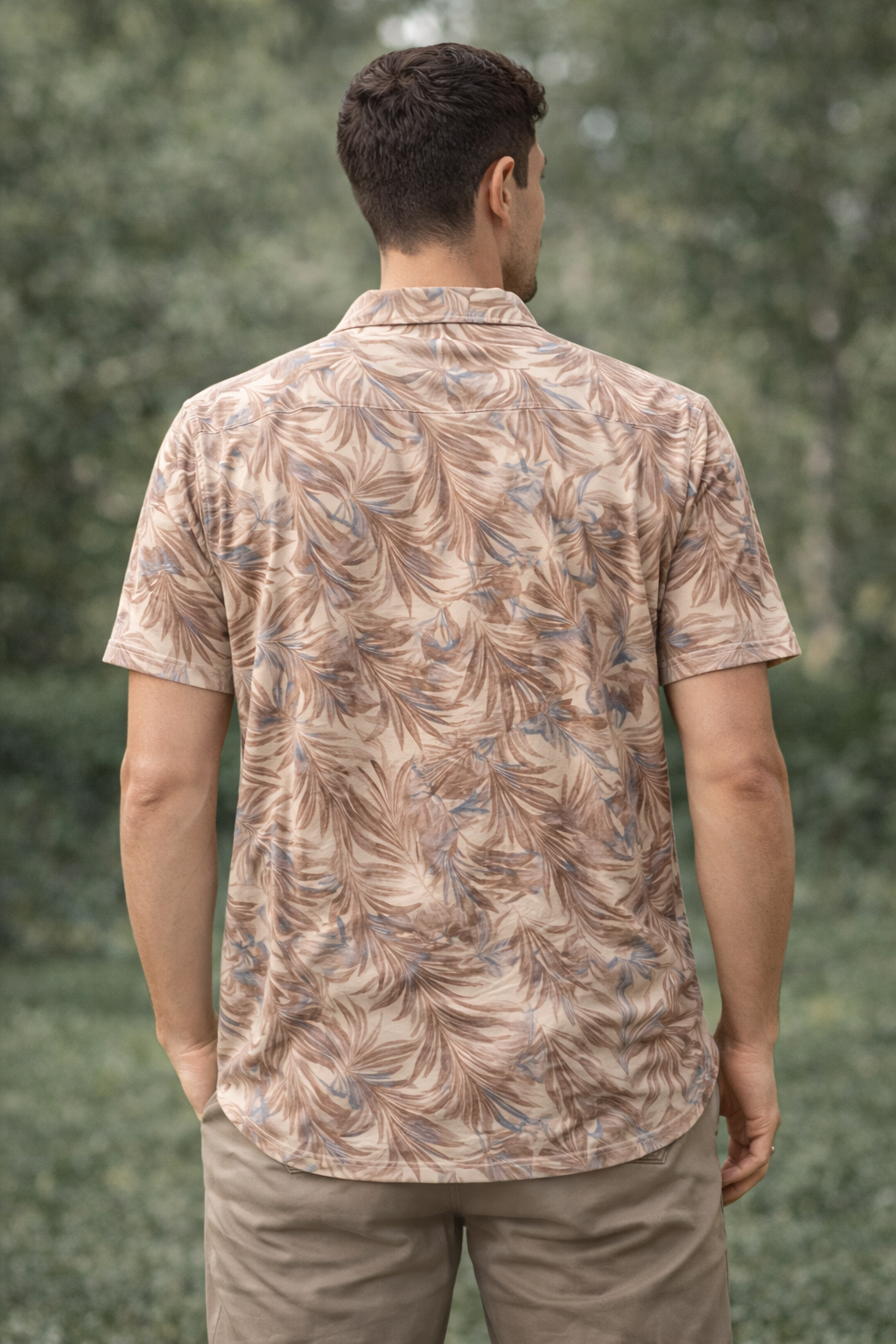 Tropical Print Polo T-shirt – Relaxed Coastal Sophistication