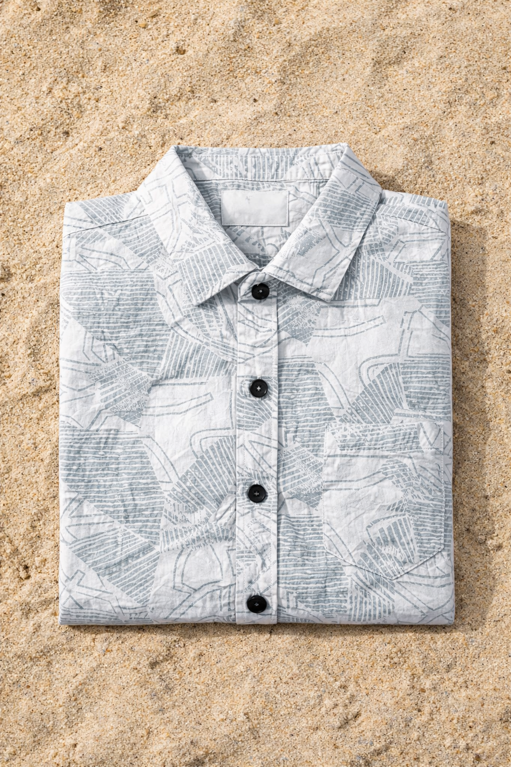 Coastal Abstract Print Classy Shirt